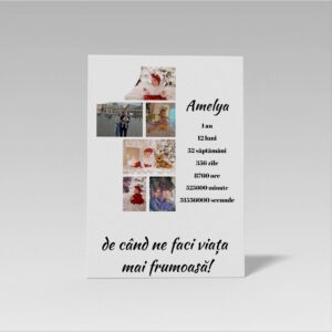 Tablou canvas aniversar – „1 an de iubire și amintiri”