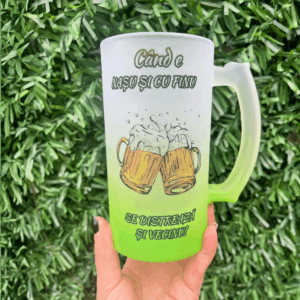 Halbă bere personalizată „Nașu’, finu’ și vecinu