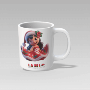 Cana personalizată cu Lilo – model Crăciun