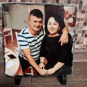 Placă de ardezie personalizată cu fotografie – Cadou elegant și decor deosebit