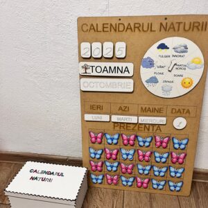 Calendarul Naturii Magnetic din Lemn – Educațional și Interactiv