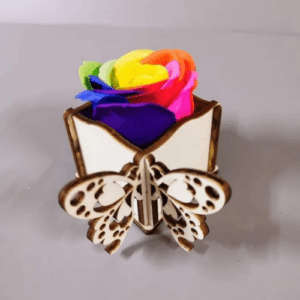 Cutiuță din MDF pentru 1 trandafir – cutiuță mărțișor personalizabilă