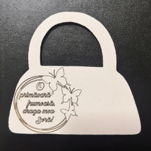 Blank mărțișor din MDF – suport decorativ in forma de poseta pentru licheni sau floricele