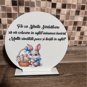 Suport Rotund Paște cu Iepuraș